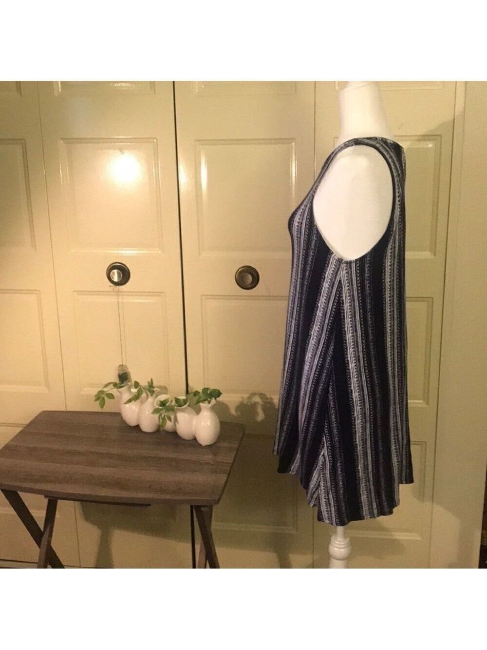 ONE CLOTHING LOS ANGELES BLUE WHITE STRIPED DRESS - Picture 2 of 5